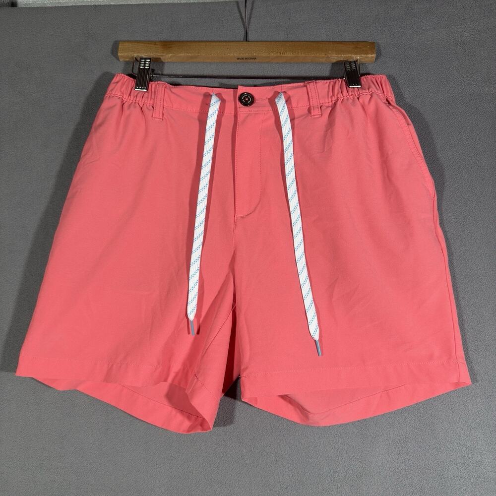 Chubbies Mens Shorts Red Pink Size L Large 5.5” Inseam Elastic Waist Coral